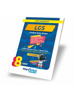 MAVİTİKLİ YAY 8.Sınıf 6'lı Paket Deneme Sınavı+6 Adet Optik Form ( Türkiye Geneli Değerlendirmeye Açık )